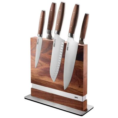 GEFU ENNO – Portacoltelli magnetico in legno di noce