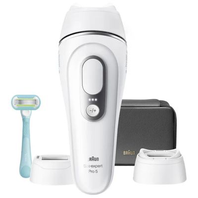 Braun PL5234 Silk Expert Pro 5 Epilatore a luce pulsata 2 testine custodia rasoio Gillette Venus colore