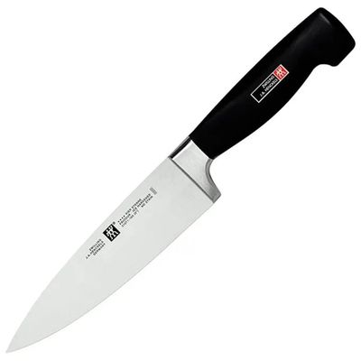 ZWILLING 1001560 Four Star Coltello da Cuoco 16 cm in acciaio x50CrMoV15 con tempra criogenica FRIODUR e ZWILLING 1001560 Four Star Coltello da Cuoco 16 cm in acciaio x50CrMoV15 con tempra criogenica FRIODUR e
