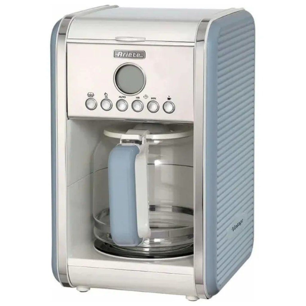 Ariete 1342 Vintage Macchina da Caffè Filtro 12 Tazze, Programmabile 24h, 960 W, Celeste Ariete 1342 Vintage Macchina da Caffè Filtro 12 Tazze, Programmabile 24h, 960 W, Celeste