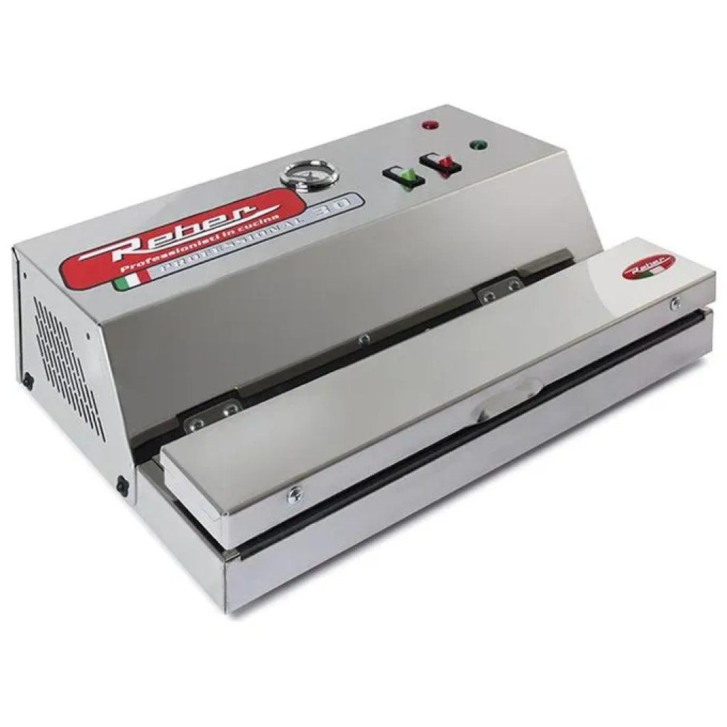 Reber 9709NE EcoPro 30 Macchina per Sottovuoto Automatica 200W 850 mbar 18 L-min Barra 32 cm colore Inox
