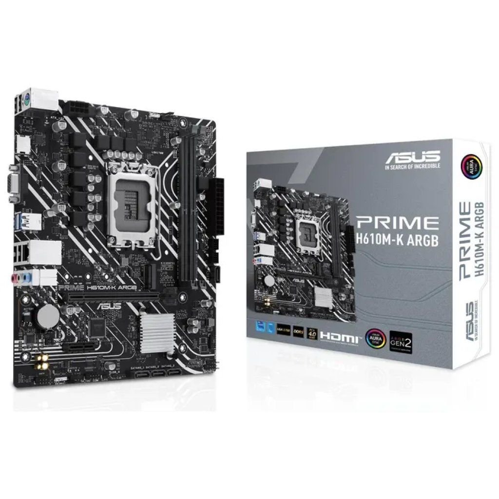 Asus PRIME H610M-K ARGB Scheda Madre micro ATX Socket LGA 1700 Chipset Intel H610 DDR5 96 GB PCIe 4 Asus PRIME H610M-K ARGB Scheda Madre micro ATX Socket LGA 1700 Chipset Intel H610 DDR5 96 GB PCIe 4