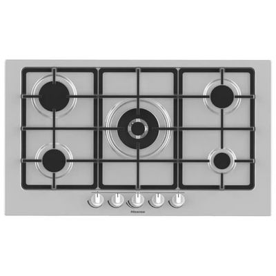 Hisense GM973XF Piano cottura Gas 86 cm 5 fuochi Bruciatore Wok colore Acciaio inox Hisense GM973XF Piano cottura Gas 86 cm 5 fuochi Bruciatore Wok colore Acciaio inox