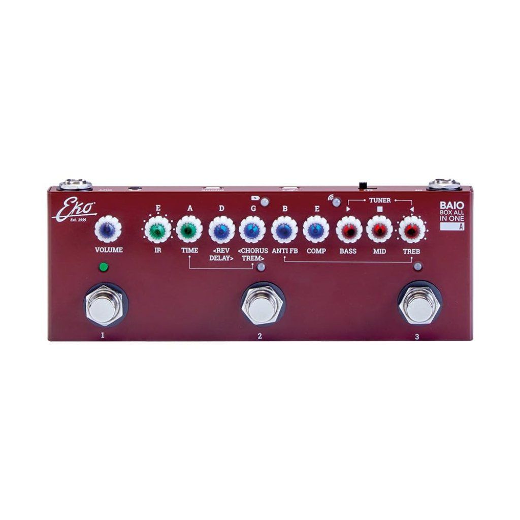 EKO BAIO A – Pedale multieffetto per chitarra acustica, rosso