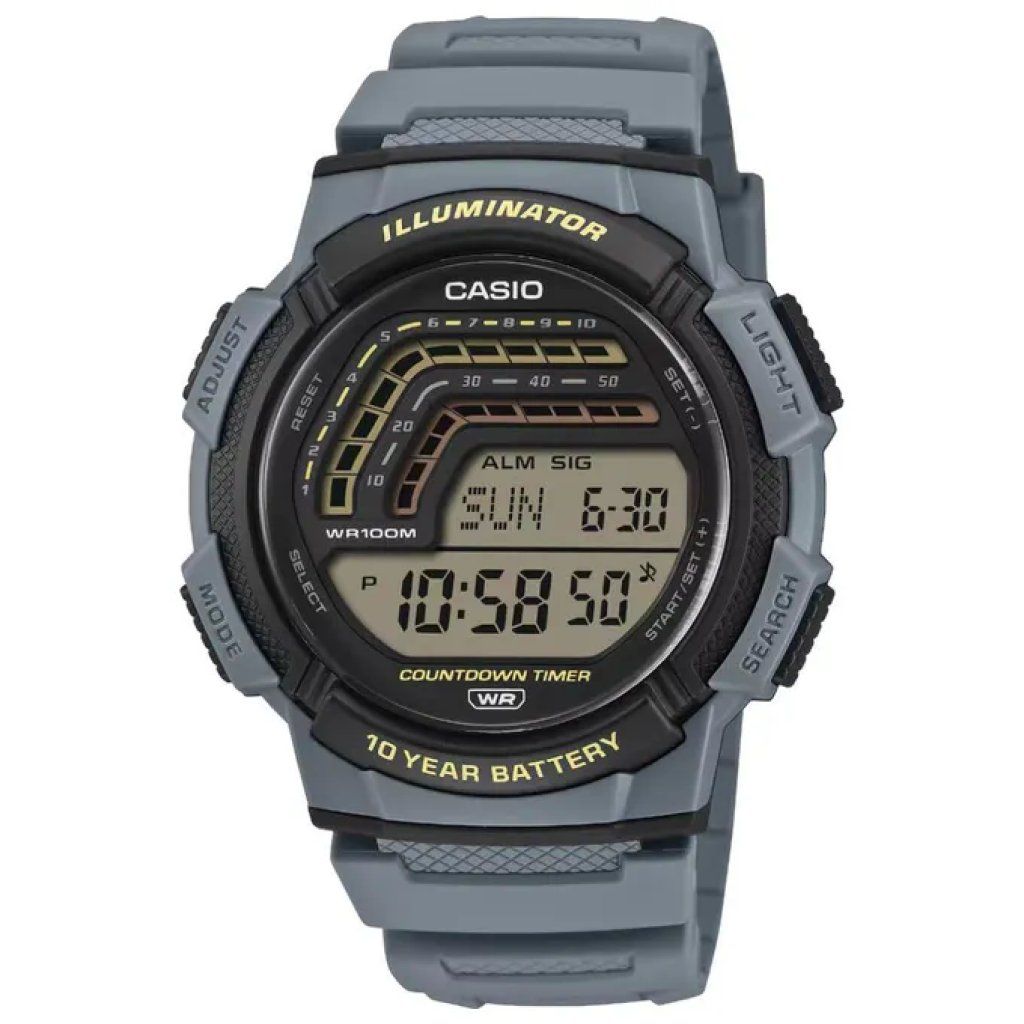 Casio Orologio Digitale Sportivo Grigio e Blu WS-1800-2AVEF Sveglia Cronometro Impermeabile Casio Orologio Digitale Sportivo Grigio e Blu WS-1800-2AVEF Sveglia Cronometro Impermeabile