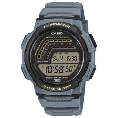 Casio Orologio Digitale Sportivo Grigio e Blu WS-1800-2AVEF Sveglia Cronometro Impermeabile