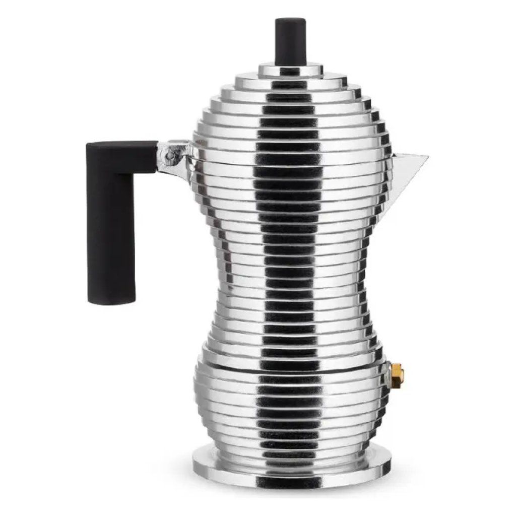 Alessi Pulcina caffettiera moka da 1 tazza, nera, 70 ml