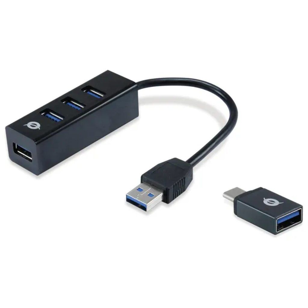 Conceptronic HUBBIES04B Hub di Interfaccia Usb 3.2 Gen 1 Type-A 5000Mbit-s Nero Conceptronic HUBBIES04B Hub di Interfaccia Usb 3.2 Gen 1 Type-A 5000Mbit-s Nero