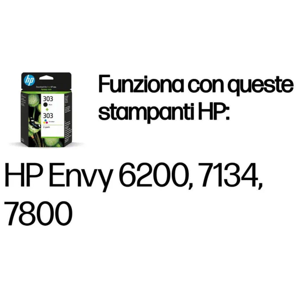 HP 303 Confezione da 2 cartucce originali, nero e tricromia HP 303 Confezione da 2 cartucce originali, nero e tricromia