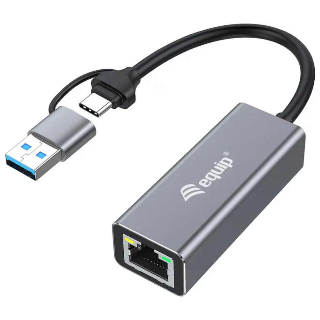 Equip Adattatore USB-C Ethernet 2.5 Gigabit con cavo da 15 cm Equip Adattatore USB-C Ethernet 2.5 Gigabit con cavo da 15 cm