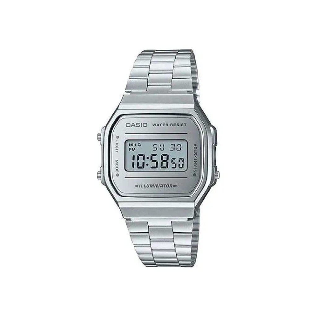 Casio A168WEM-7EF Orologio Digitale Vintage Unisex Argento Casio A168WEM-7EF Orologio Digitale Vintage Unisex Argento
