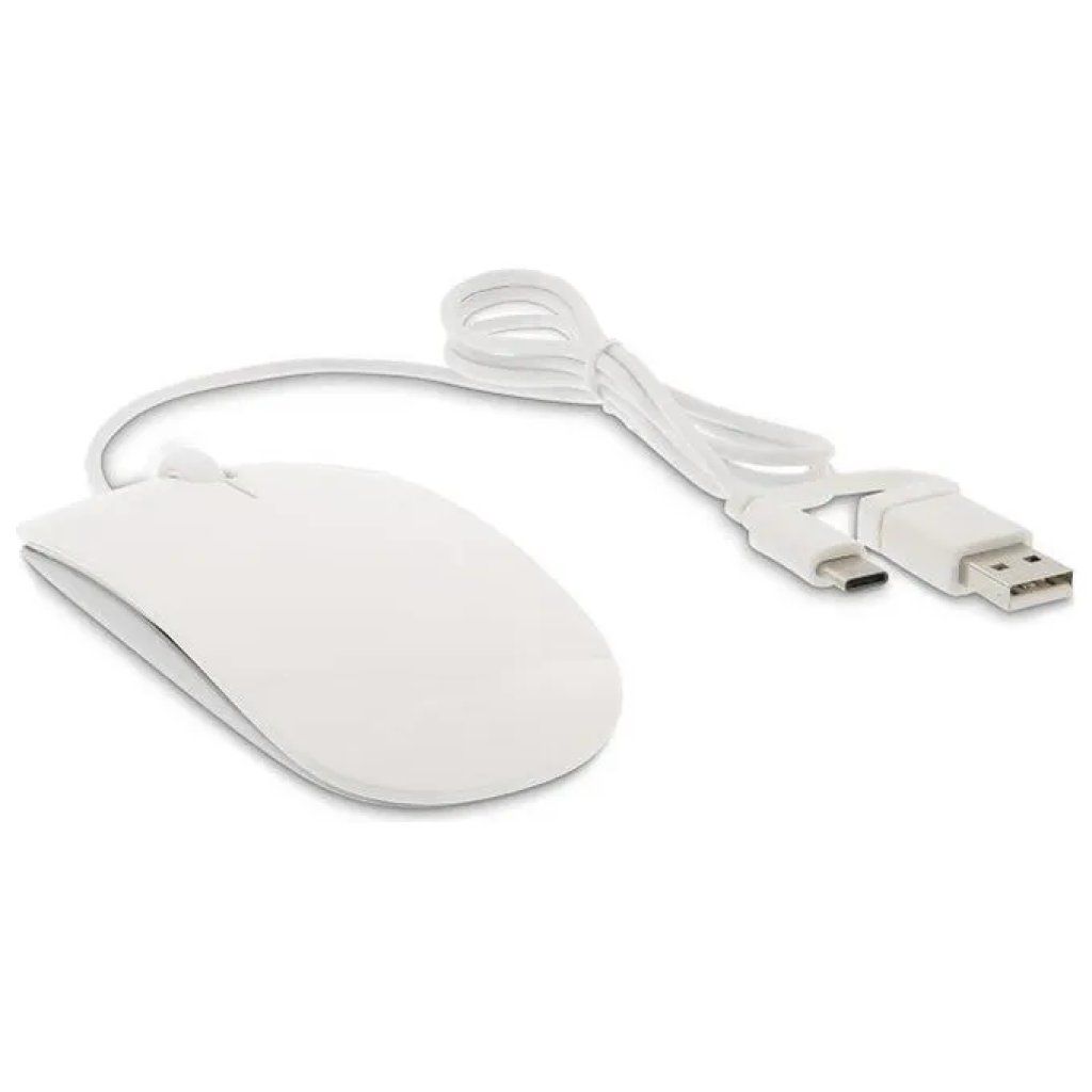 LMP Easy Mouse MS-1657C USB-C/USB-A, 1600 DPI, Bianco e Argento LMP Easy Mouse MS-1657C USB-C/USB-A, 1600 DPI, Bianco e Argento