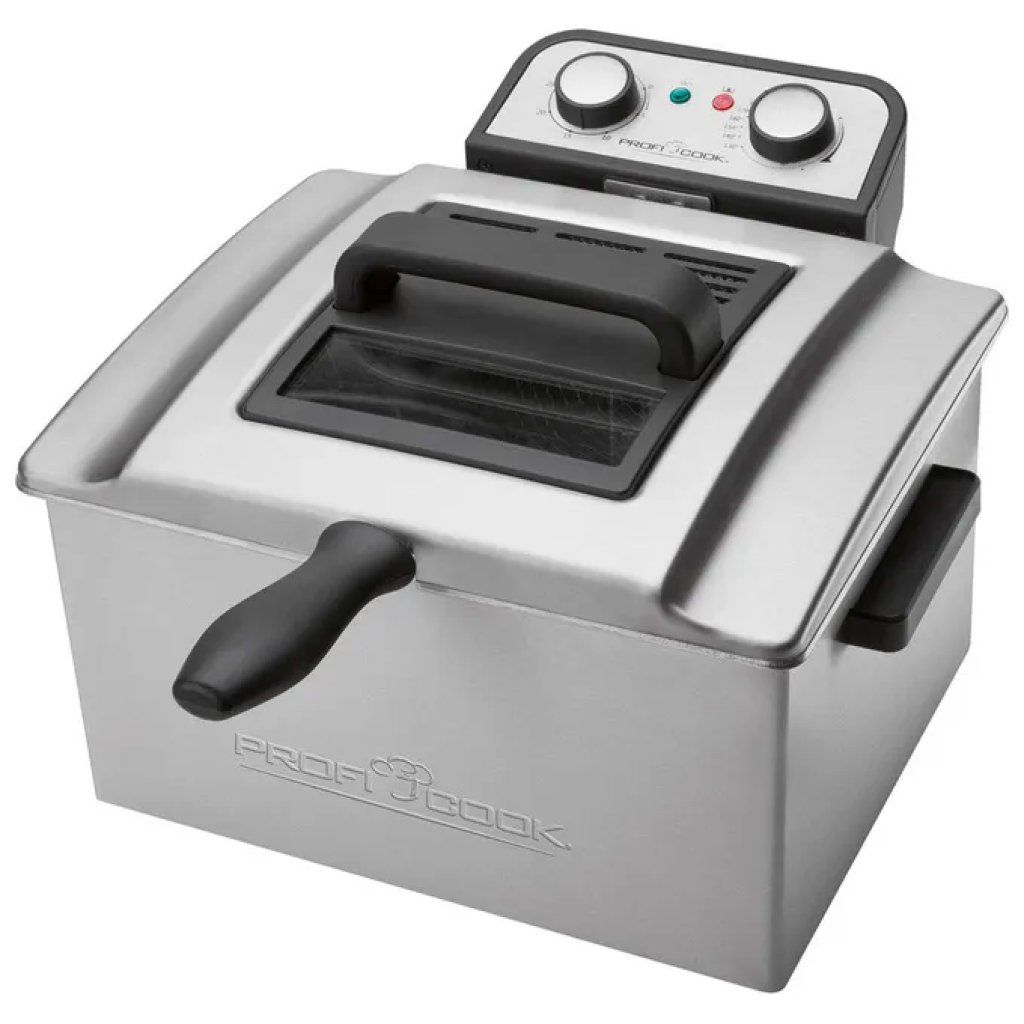 KAUFGUT ProfiCook PC-FR 1038 Friggitrice Doppia 5 L, 3000 W, Argento