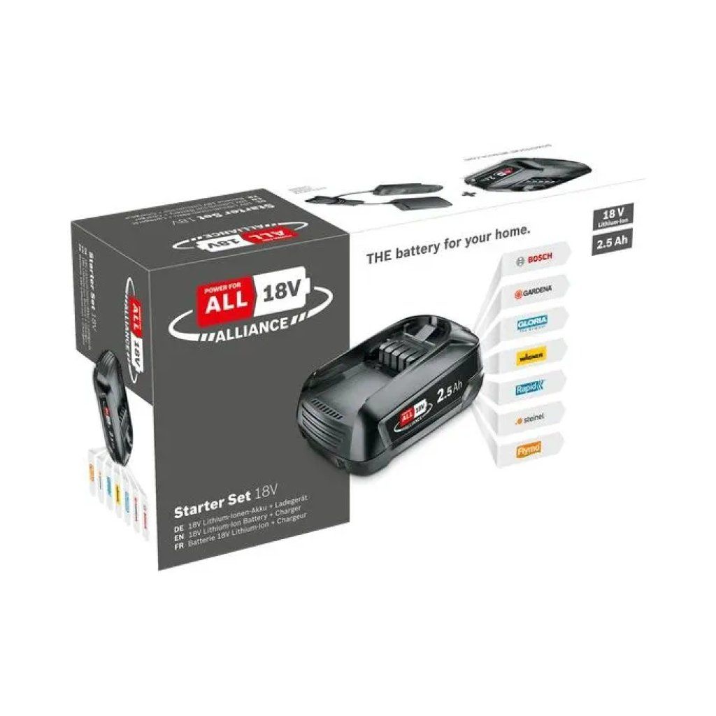 Bosch PBA 18V 2,5 Ah Kit Batteria e Caricabatterie AL 18V-20 Bosch PBA 18V 2,5 Ah Kit Batteria e Caricabatterie AL 18V-20