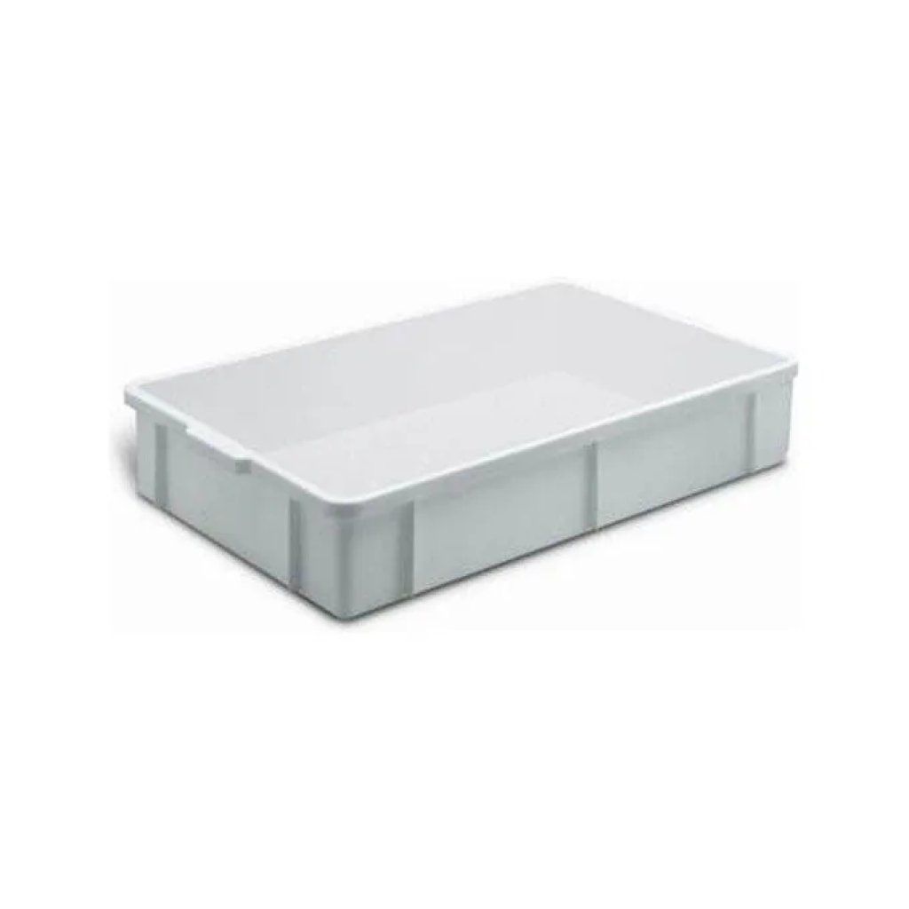 Giganplast Cassetta Sovrapponibile per Alimenti 60 x 40 x 8 cm, 19 L, Bianca