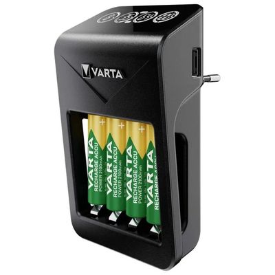 Varta 57687101441 LCD Plug Charger+ Caricabatterie NiMH AA AAA 9V con USB 4 batterie AA 2100 mAh Varta 57687101441 LCD Plug Charger+ Caricabatterie NiMH AA AAA 9V con USB 4 batterie AA 2100 mAh