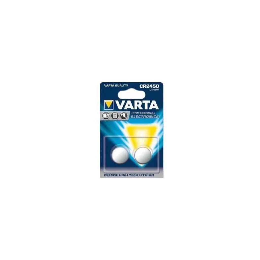Varta CR2450 Batteria a Bottone al Litio 3V 560 mAh Confezione da 2 Pezzi colore Argento Varta CR2450 Batteria a Bottone al Litio 3V 560 mAh Confezione da 2 Pezzi colore Argento