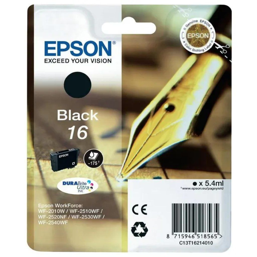 Epson T1621 Cartuccia Inkjet Originale Nero DURABrite Ultra Epson T1621 Cartuccia Inkjet Originale Nero DURABrite Ultra