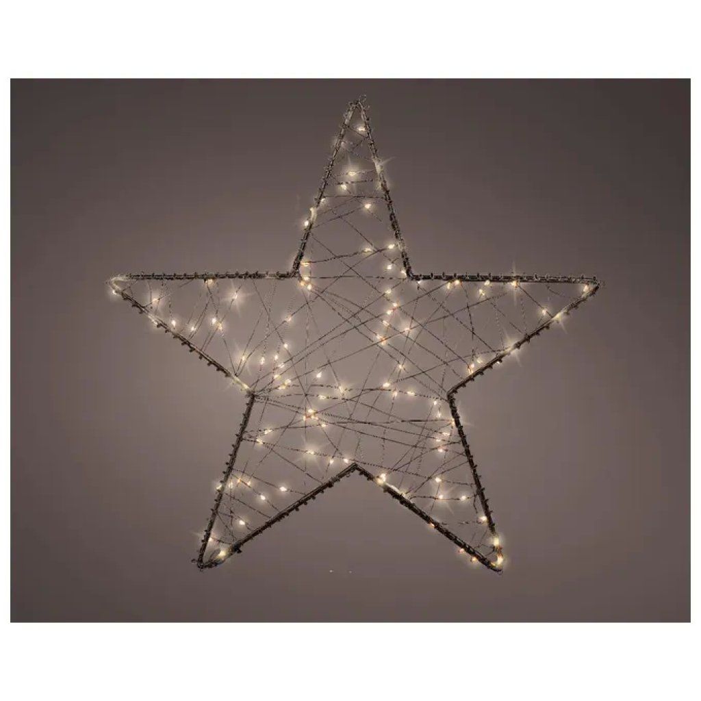 LUMINEO Stella luminosa dorata con 400 LED, 38 cm