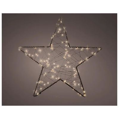 LUMINEO Stella luminosa dorata con 400 LED, 38 cm