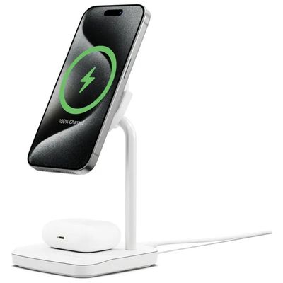 Cygnett ChargeBase Qi2 2-in-1 Caricatore Wireless 15W Bianco Cygnett ChargeBase Qi2 2-in-1 Caricatore Wireless 15W Bianco