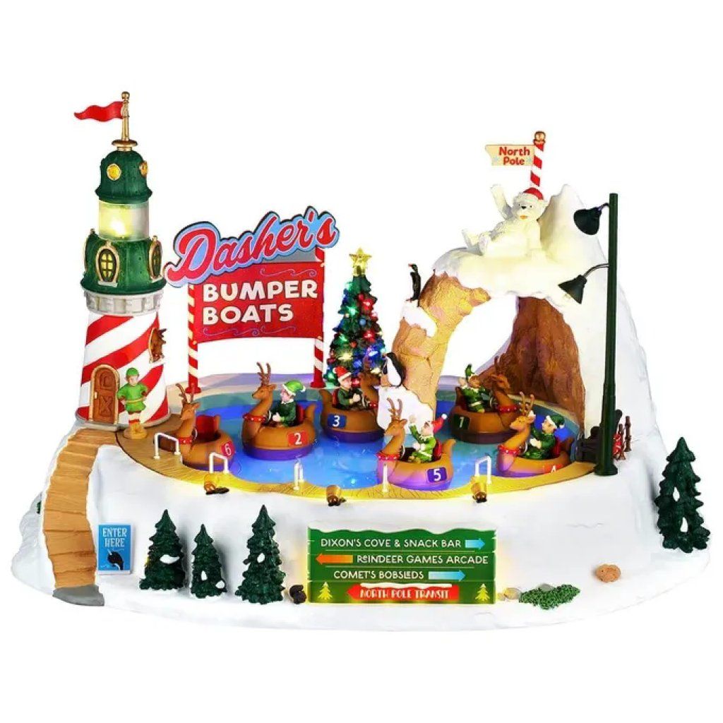 LEMAX 64638 Dasher’s Bumper Boats – Attrazione luminosa e musicale per villaggio di Natale LEMAX 64638 Dasher’s Bumper Boats – Attrazione luminosa e musicale per villaggio di Natale