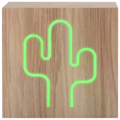 BIG BEN Bigben Neon Cactus – Cassa Bluetooth 30 W con Ricarica Wireless, Effetto Legno