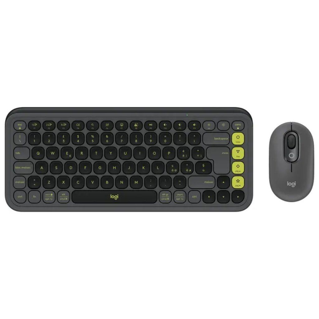 Logitech POP ICON COMBO – Tastiera e Mouse Bluetooth QWERTY ITA, Grafite