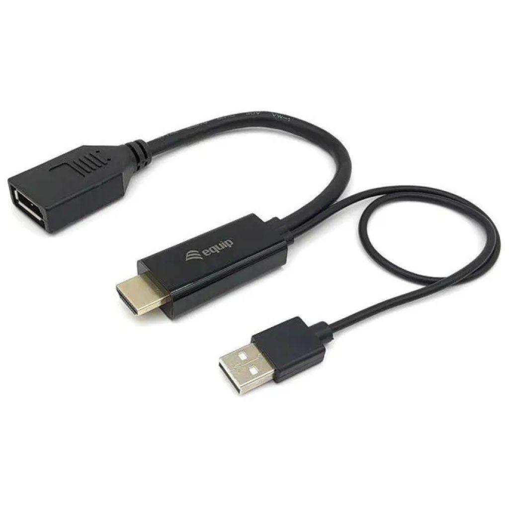 Equip 119039 Convertitore HDMI a DisplayPort 4K 60Hz, 15 cm, Nero