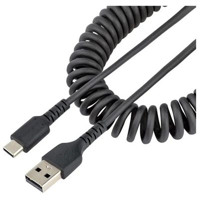 StarTech.com Cavo USB-A a USB-C Spiralato 50 cm, USB 2.0, 3 A, Nero StarTech.com Cavo USB-A a USB-C Spiralato 50 cm, USB 2.0, 3 A, Nero