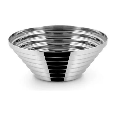 Alessi Maya 7320-20 – Cestino rotondo in acciaio inox lucido, 20 cm