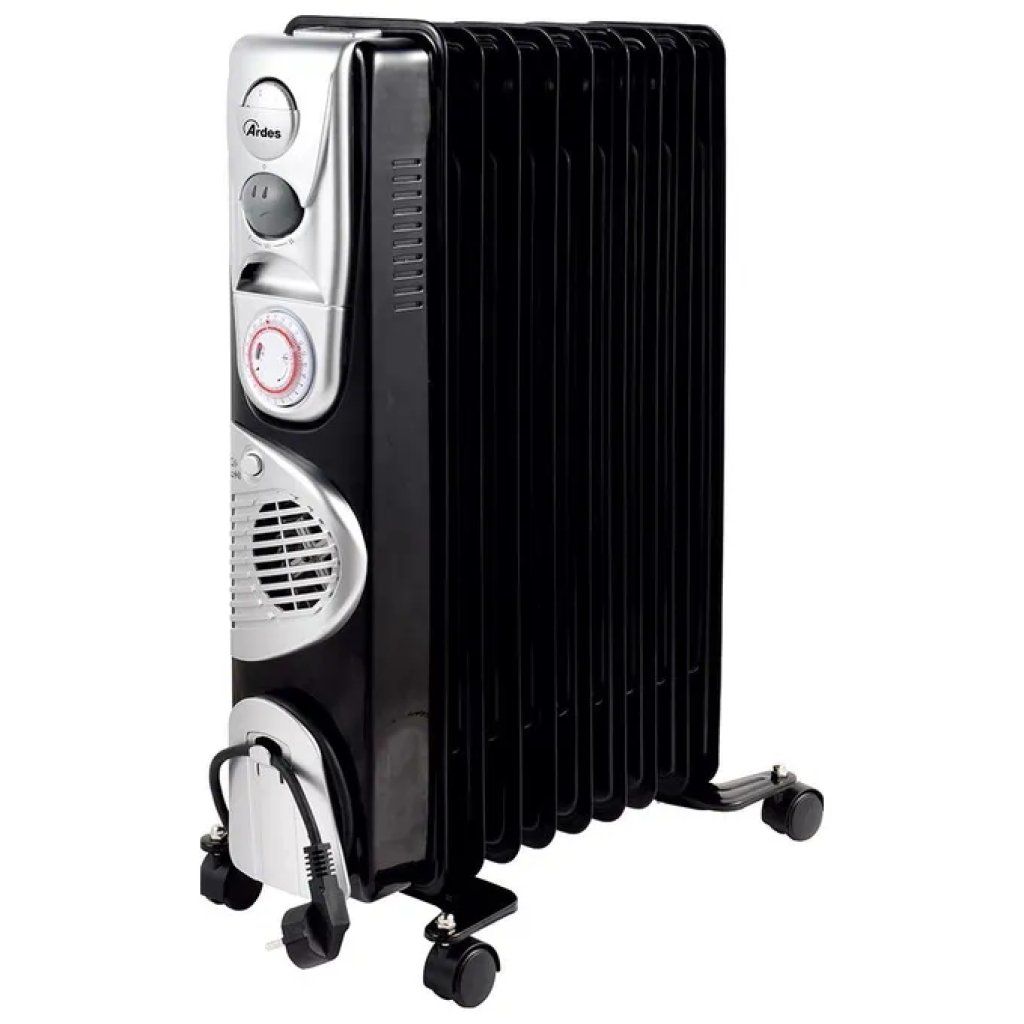 Ardes OILO9 Turbo Time AR4R09BTTE – Radiatore a olio 2400 W, 9 elementi, timer 24 ore