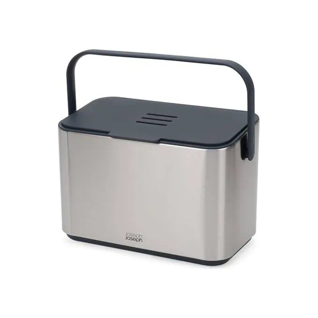 Joseph Joseph Caddy Collect 4L – Contenitore per rifiuti alimentari in acciaio inox, grigio Joseph Joseph Caddy Collect 4L – Contenitore per rifiuti alimentari in acciaio inox, grigio