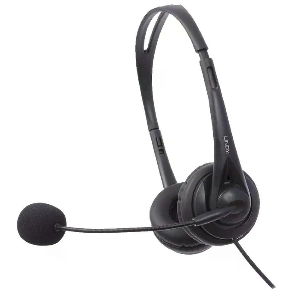 Lindy 42870 – Cuffie USB Stereo con Microfono, Nere