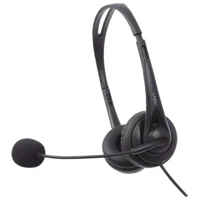 Lindy 42870 – Cuffie USB Stereo con Microfono, Nere