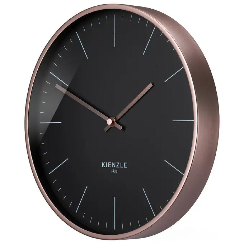 Kienzle Modern 14977 Orologio da parete radiocontrollato, 25 cm, oro rosa e nero