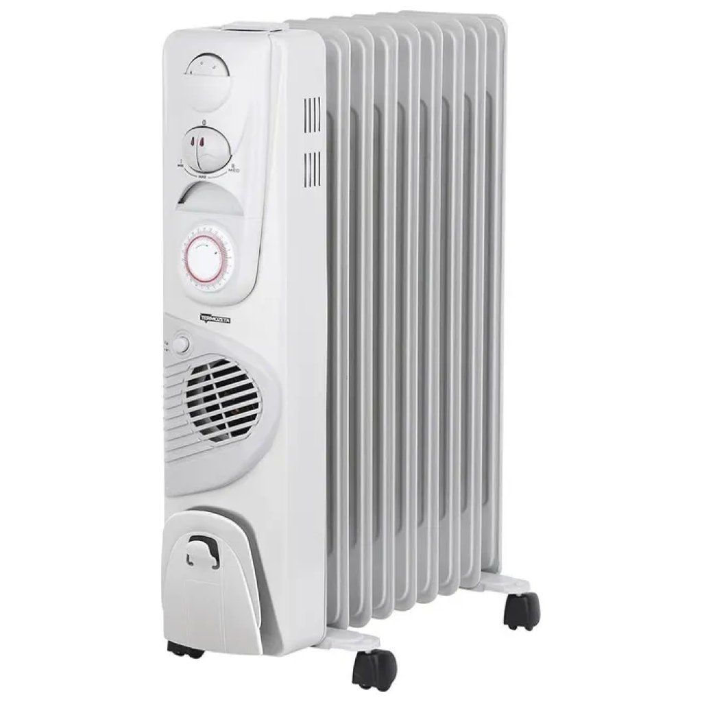 Termozeta TZR23 Radiatore a Olio 9 Elementi, 2400 W, Timer 24 h, 3 Potenze, Bianco