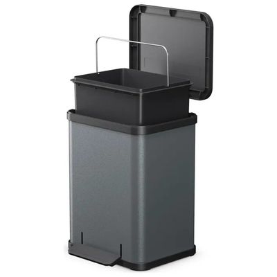 HAILO Öko uno Plus M Bidone a Pedale 17 L Grigio Scuro HAILO Öko uno Plus M Bidone a Pedale 17 L Grigio Scuro
