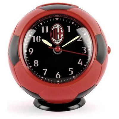 JM Sveglia analogica Lowell AC Milan a forma di pallone, rossa e nera JM Sveglia analogica Lowell AC Milan a forma di pallone, rossa e nera