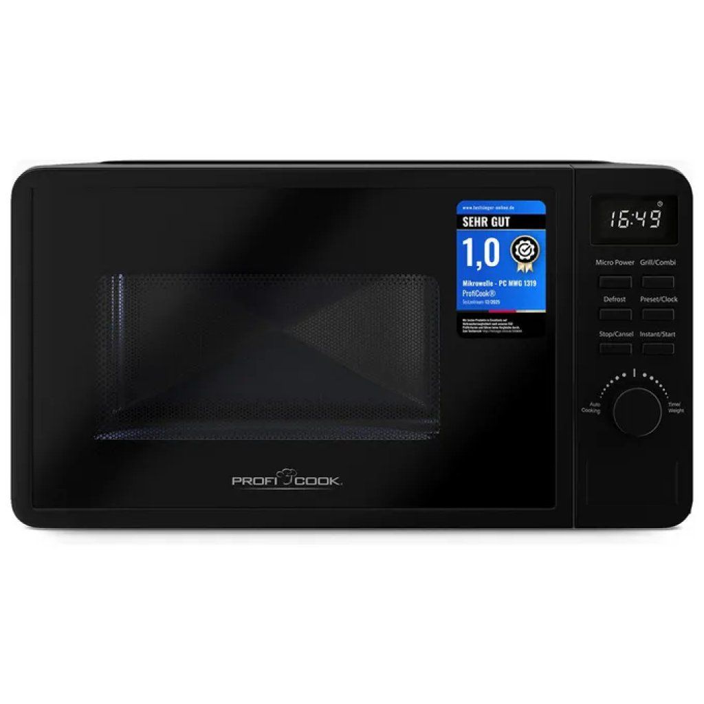 ProfiCook PC-MWG 1319 Forno a Microonde con Grill, 20 L, Nero