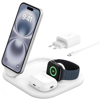 Belkin BoostCharge Pro Caricatore Auto Wireless Qi2 15W Argento