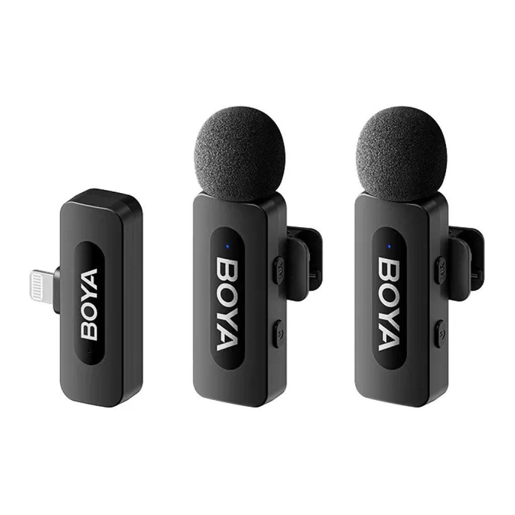 BOYA BY-V2 V2.0 Microfono Wireless Lightning, 2 Trasmettitori, Nero BOYA BY-V2 V2.0 Microfono Wireless Lightning, 2 Trasmettitori, Nero