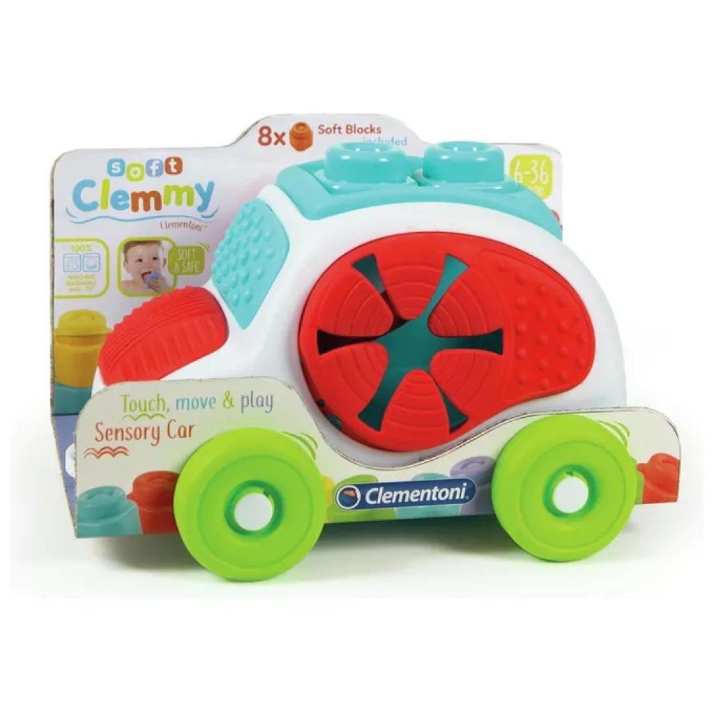 Clementoni Clemmy Macchinina Sensoriale con 8 Mattoncini Clementoni Clemmy Macchinina Sensoriale con 8 Mattoncini