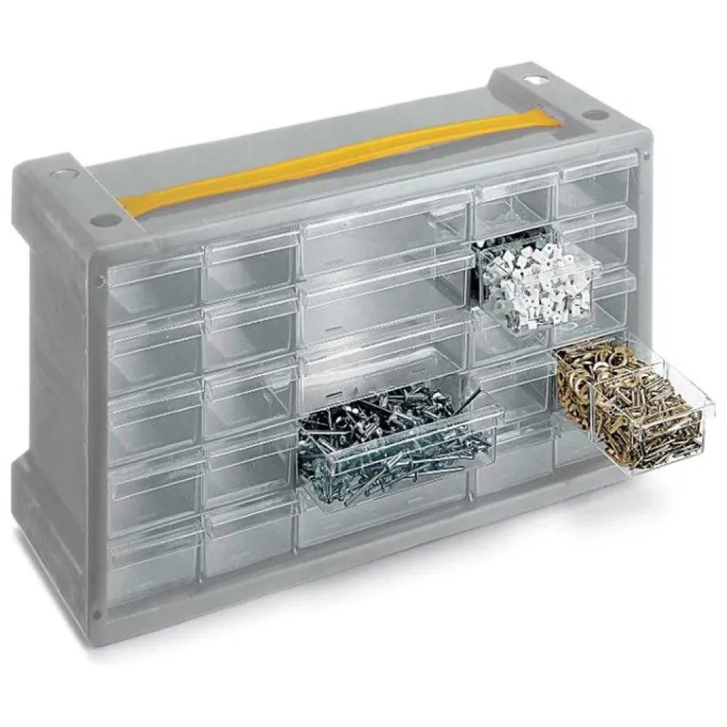 Terry Poker TE1000058 – Cassettiera portatile grigia, 25 cassetti
