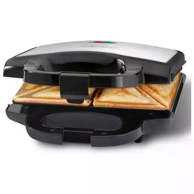 Clatronic ST 3778 Tostiera elettrica 750 W, nero e acciaio inox Clatronic ST 3778 Tostiera elettrica 750 W, nero e acciaio inox