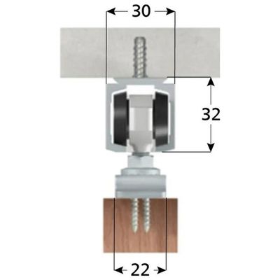 OMGE 1400 Kit per Porta Scorrevole a Soffitto, Binario in Alluminio 155 cm, Portata 80 kg, Argento OMGE 1400 Kit per Porta Scorrevole a Soffitto, Binario in Alluminio 155 cm, Portata 80 kg, Argento