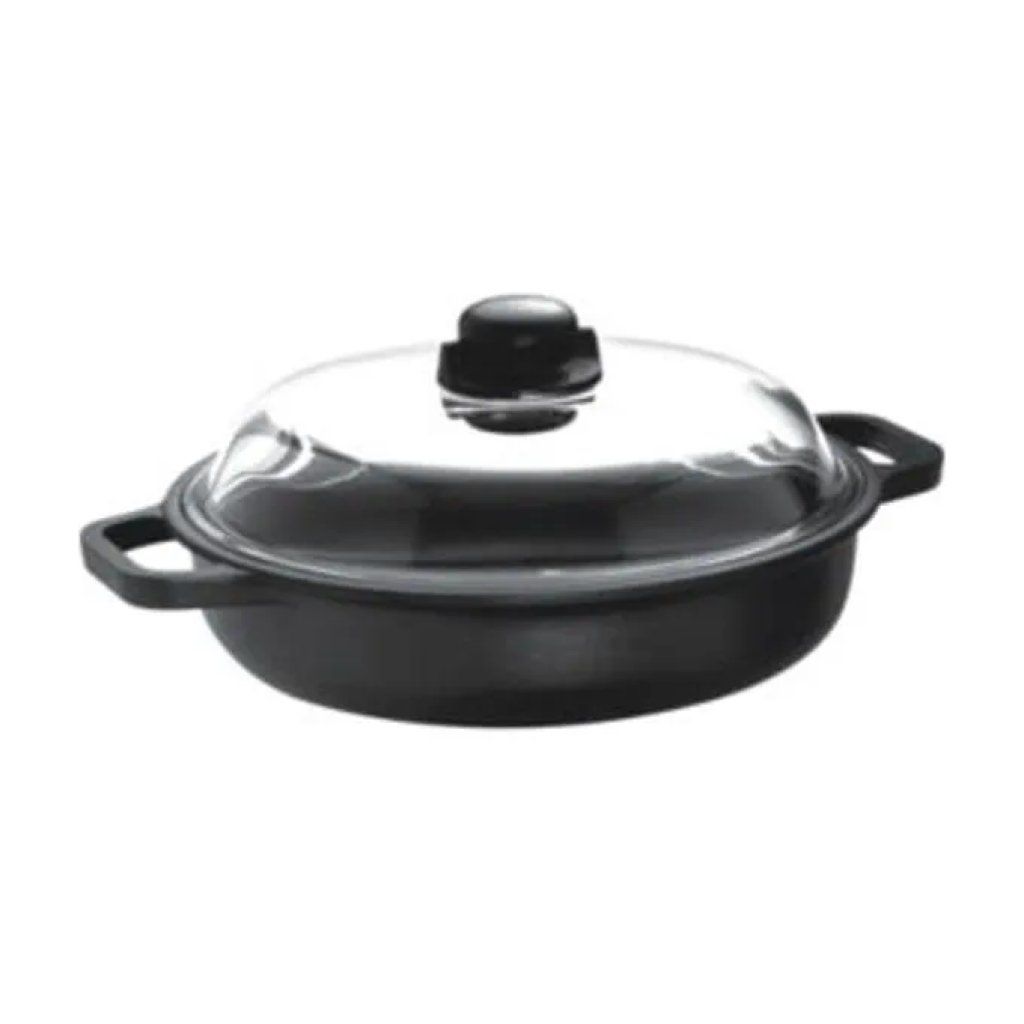 RISOLI Induction Tegame 24 cm con Coperchio in Vetro RISOLI Induction Tegame 24 cm con Coperchio in Vetro