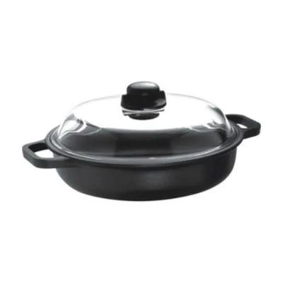 RISOLI Induction Tegame 24 cm con Coperchio in Vetro