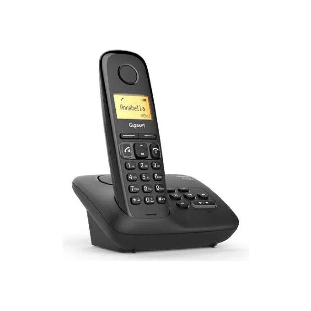 Gigaset A270A Telefono Cordless DECT con Segreteria e Vivavoce, Nero