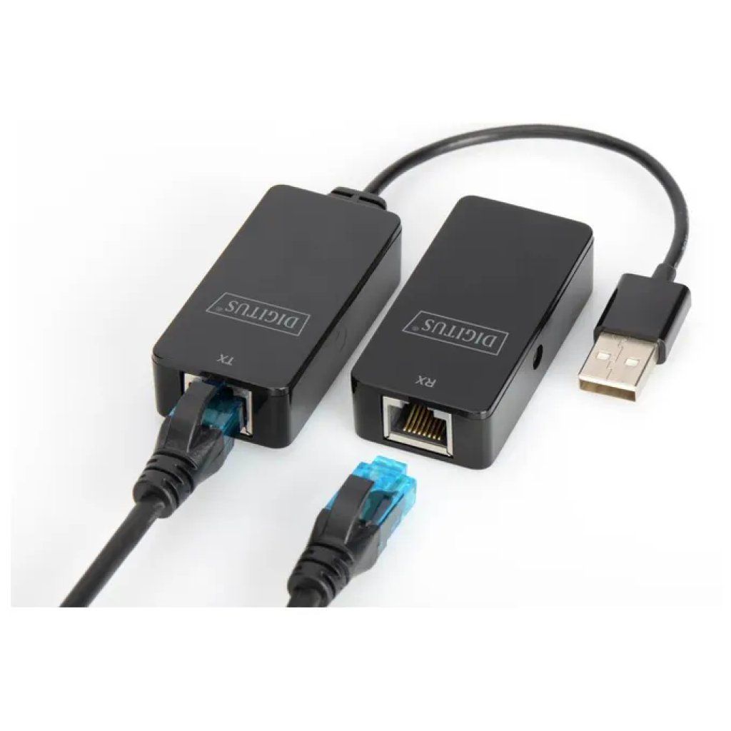 Digitus DA-70141 Estensore USB 2.0 fino a 50 m tramite cavo rete Cat5 Cat5e Cat6 Plug and Play colore Nero